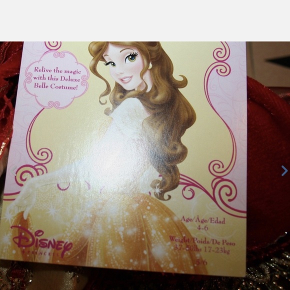 Disney Store Princess Belle Deluxe Holiday Costume Ball Gown Size 5/6 and access - Picture 2 of 12